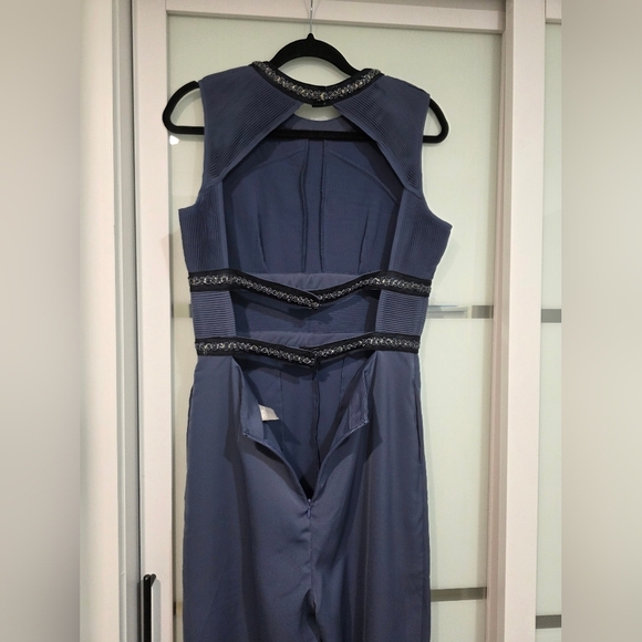 Asos Open Back Embellished Elegant Blue Jumpsuit - Picture 16 of 16